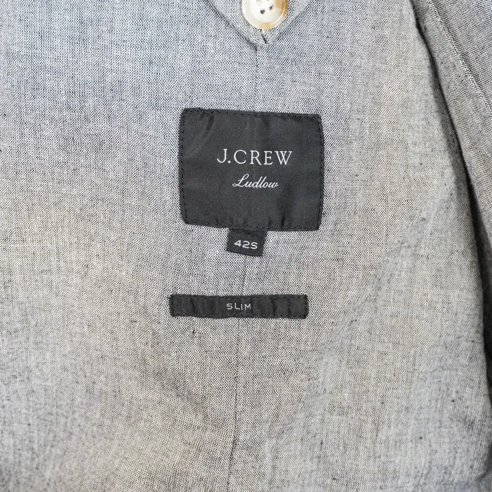 J.Crew Ludlow Slim Unstructured suit Jacket SOMELOS Linen 42S